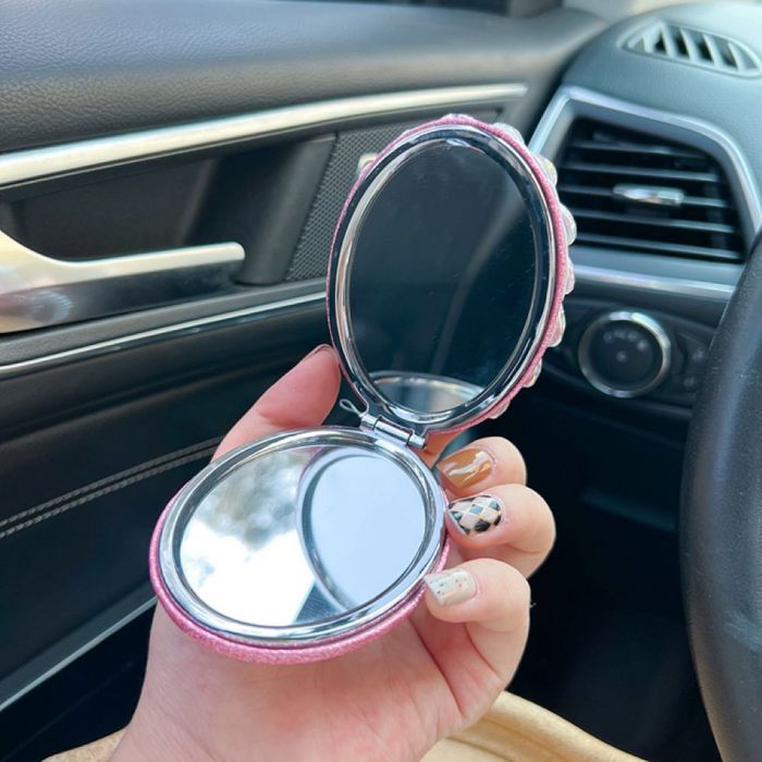 Key Charm Folding Mirror & Hair Comb with Pearls