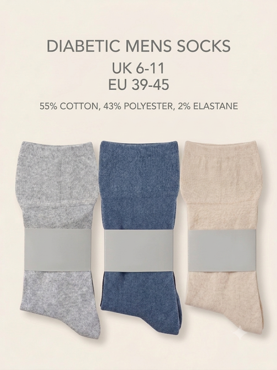 Men’s Diabetic Suit Socks – Soft & Comfortable Dress Socks (Pack of 3)