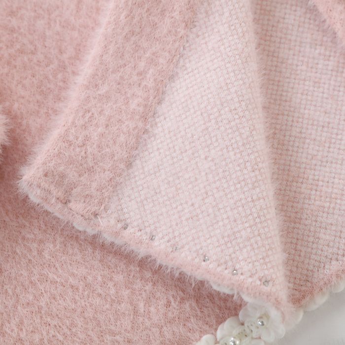 Floral Pearl Embellishments Soft Cardigan