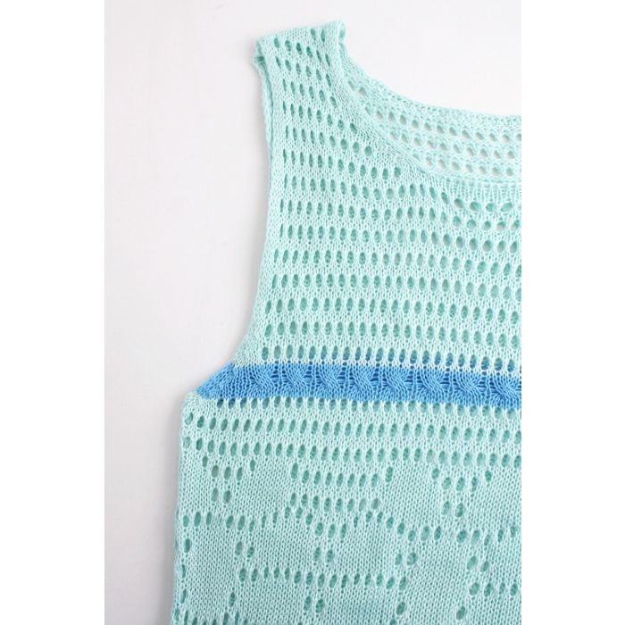 Floral Crochet Maxi Dress Knit Cover-Up | Sleeveless Beach & Resort Dress