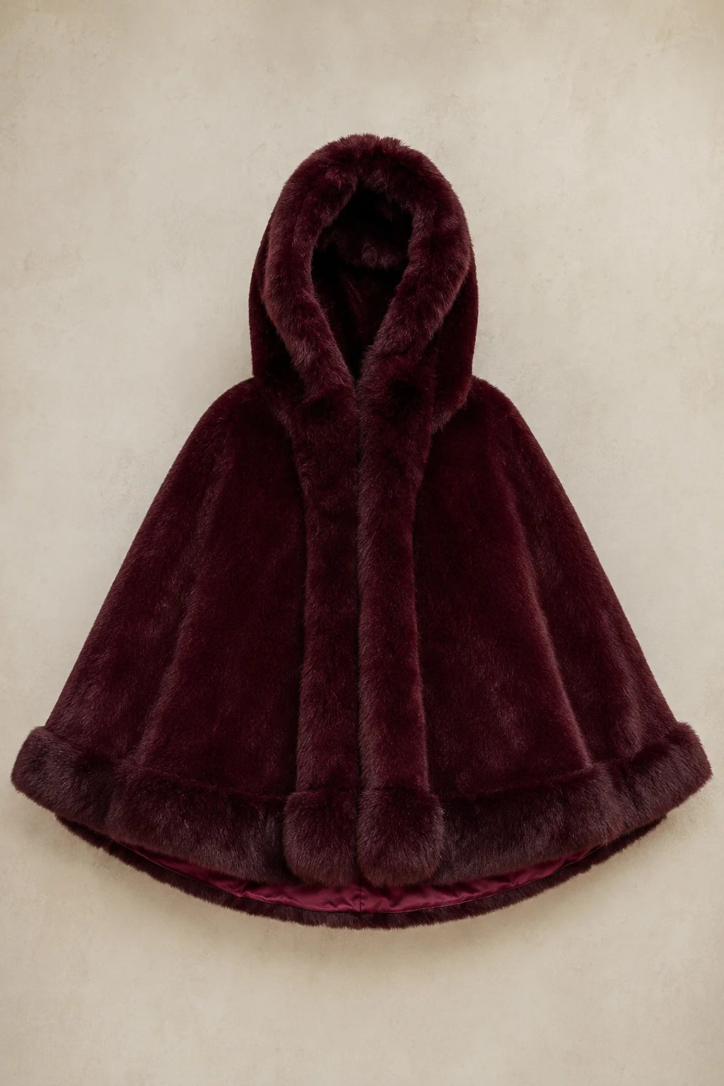 Elegant White Faux Fur Hooded Cape