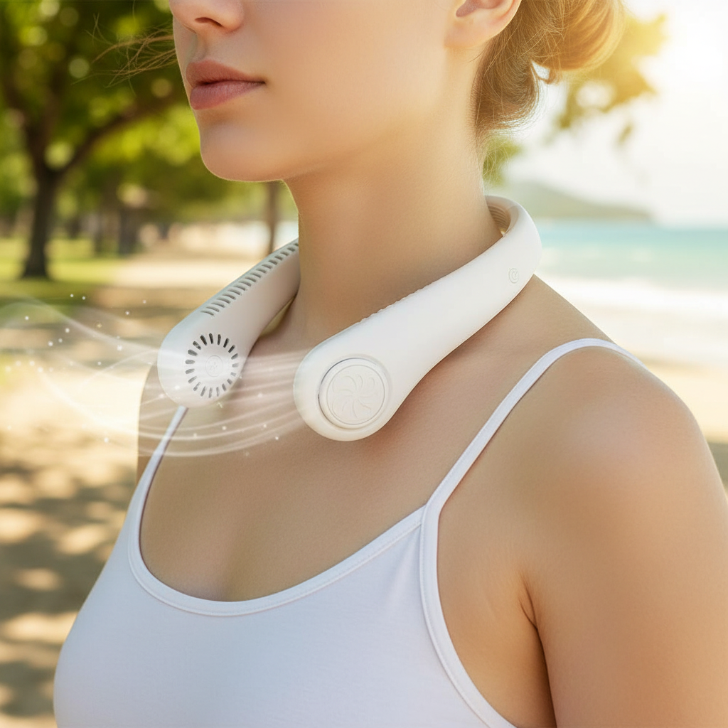 Portable Neck Fan – USB Rechargeable Wearable Cooling Fan for Home, Office & Travel