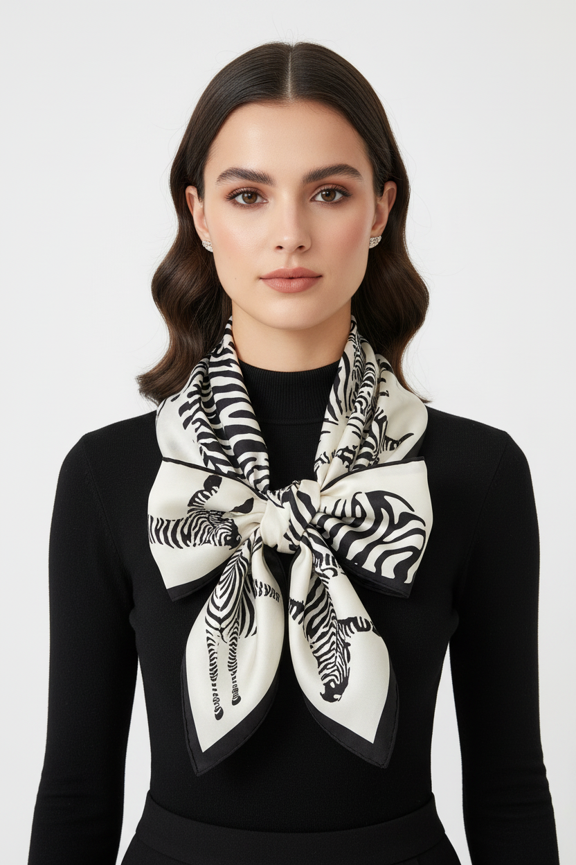 Women’s Cotton Square Scarf – Soft Lightweight Fashion Neck Head Scarf