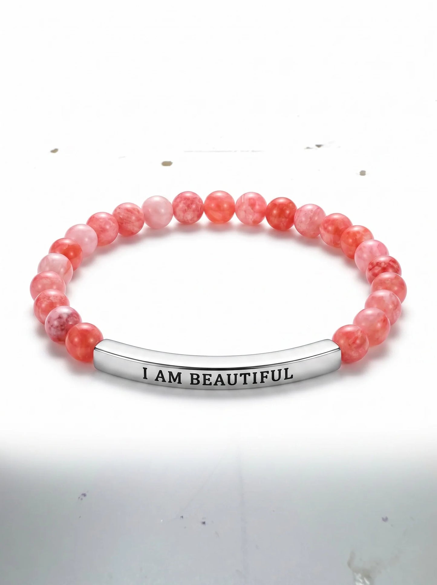 Healing Amethyst Bracelet – Inspirational Engraved Bar Bracelet for Men & Women