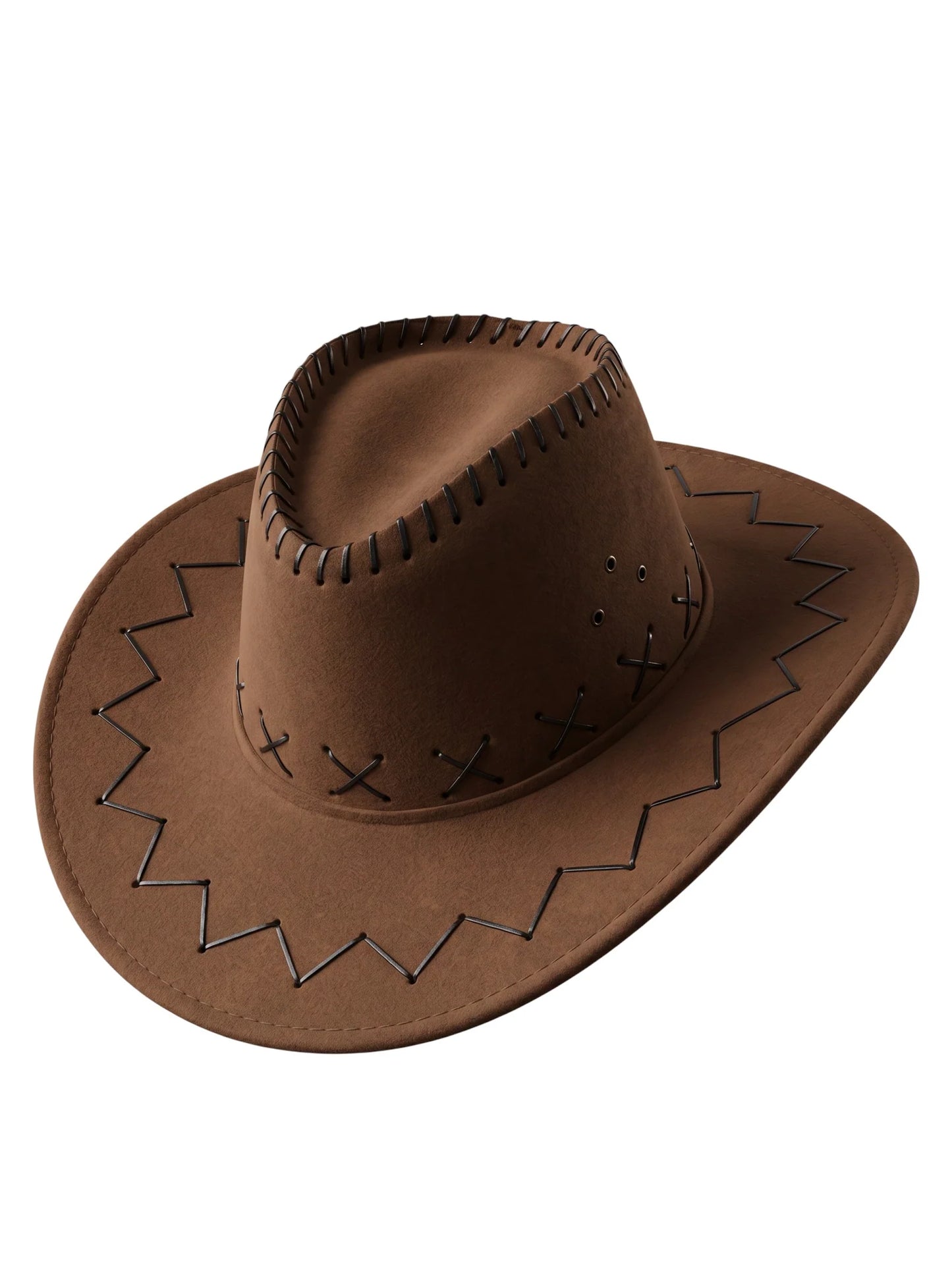 Faux Cowboy Hat | Classic Western Cowgirl & Cowboy Fedora Style Hat for Men & Women