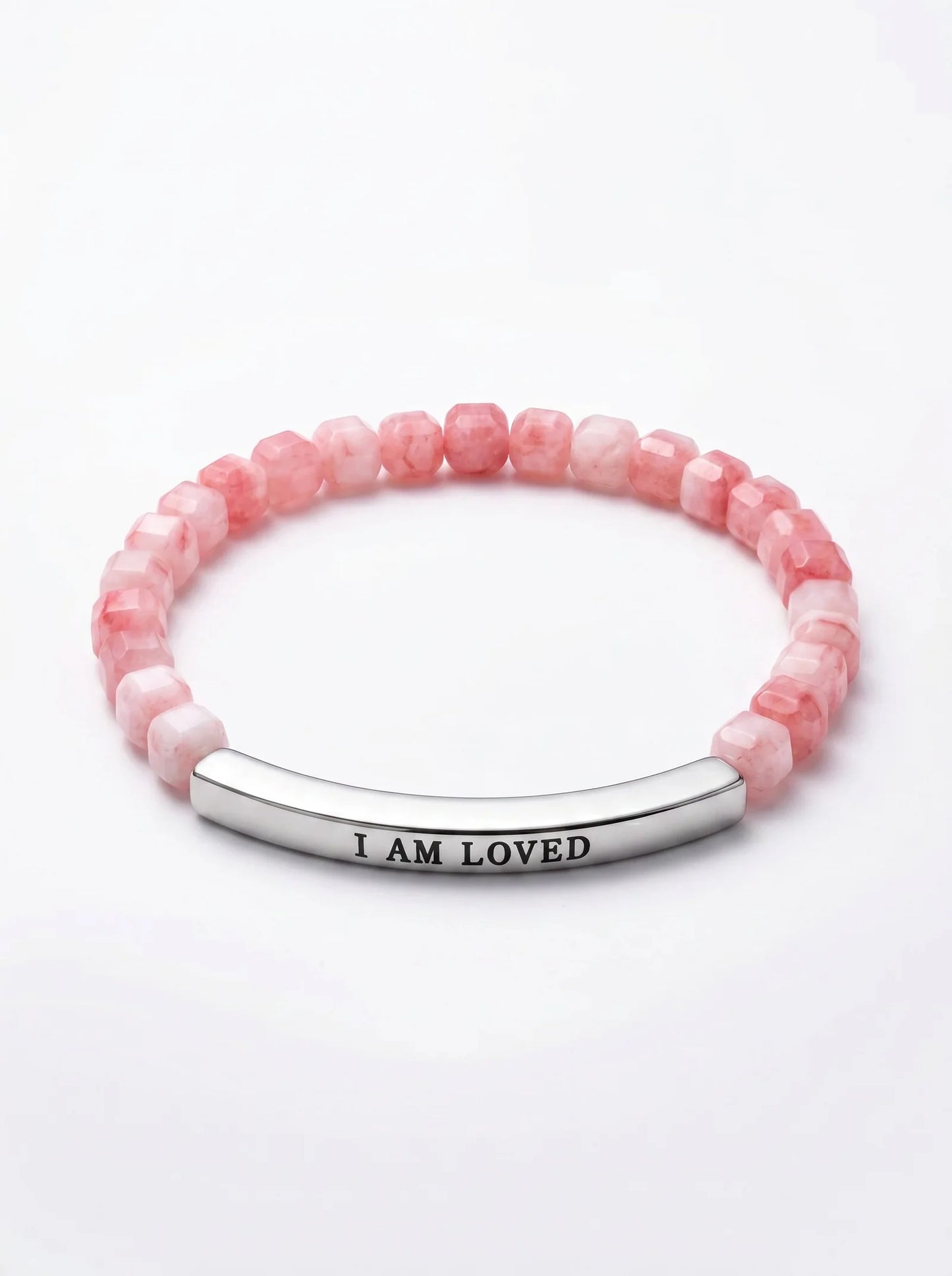 Healing Amethyst Bracelet – Inspirational Engraved Bar Bracelet for Men & Women