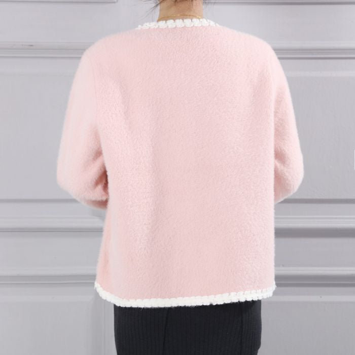 Floral Pearl Embellishments Soft Cardigan