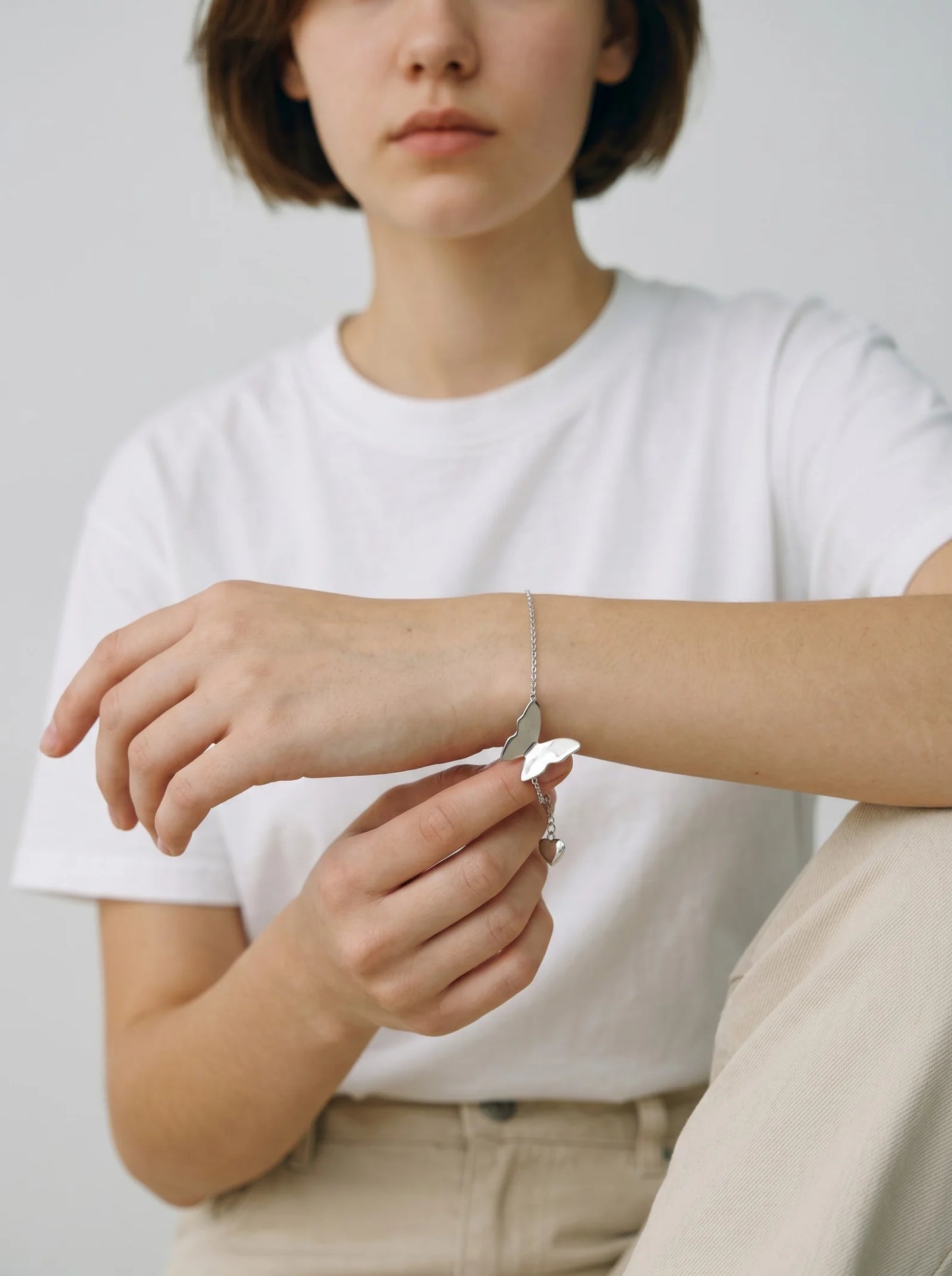 Elegant Silver Butterfly & Swallow Bird Charm Bracelet | Minimalist Adjustable Chain Bracelet for Women