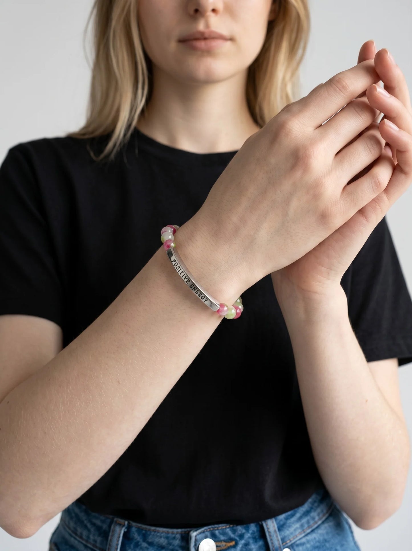 Healing Amethyst Bracelet – Inspirational Engraved Bar Bracelet for Men & Women