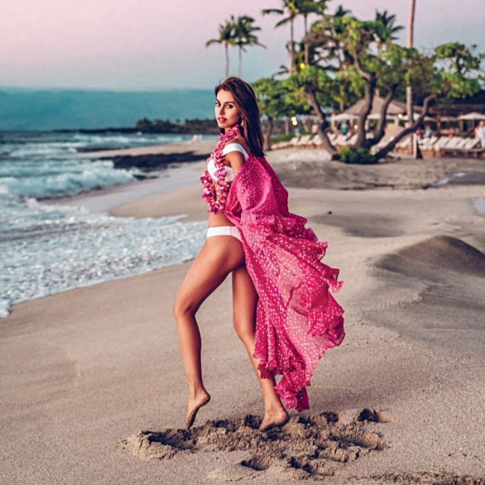 Sheer Maxi Beach Cover-Up with Ruffle Sleeves Kimono in Green & Pink Polka Dot Design for Summer Style