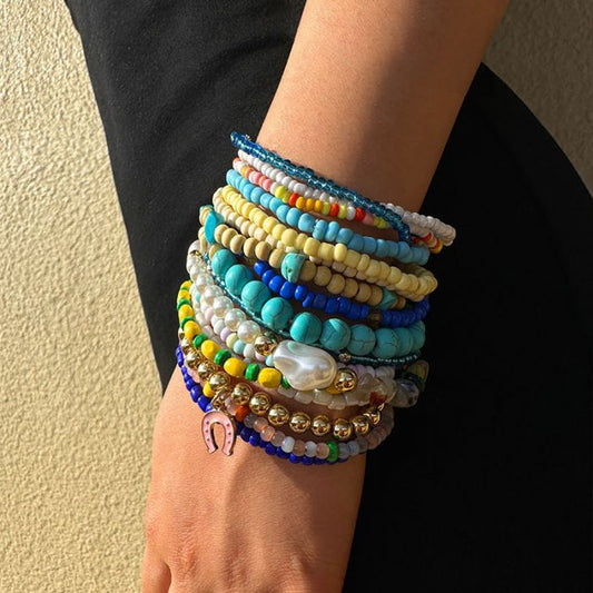 Natural Wood Bead Bracelet | Handmade Boho Bracelet for Women & Men