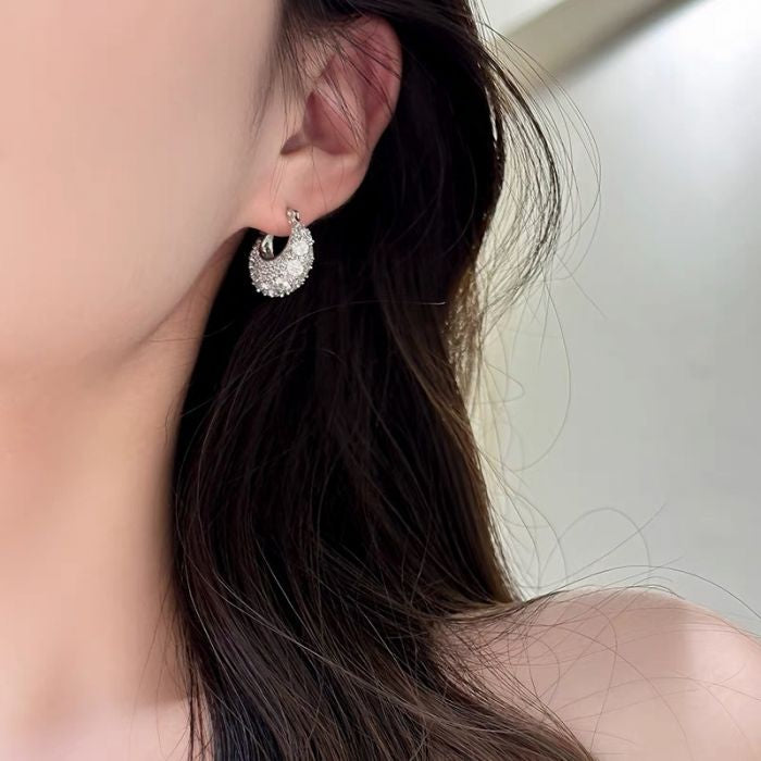 Crystal Jewelled Handbag Shape Earrings | Sparkling Statement Earrings for Women