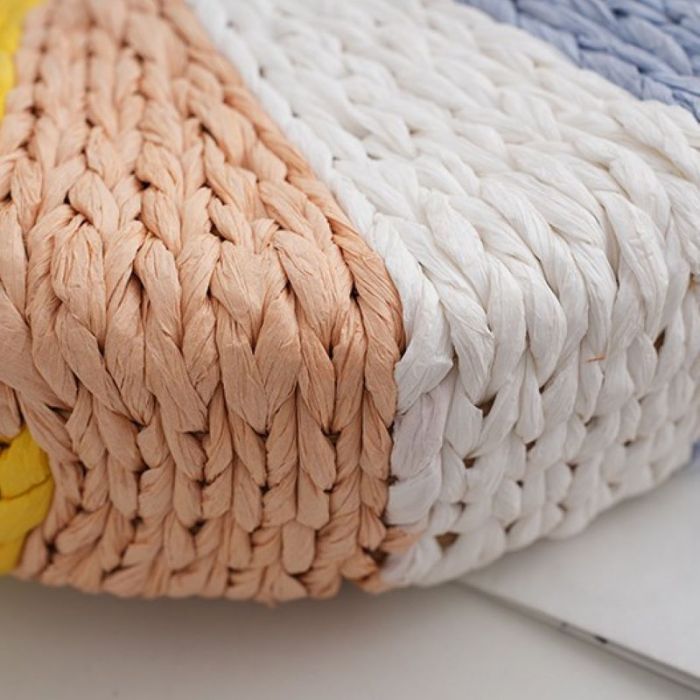 Colourful Summer Beach Straw Tote Bag – Lightweight Woven Holiday Shopper 🌈🏖️