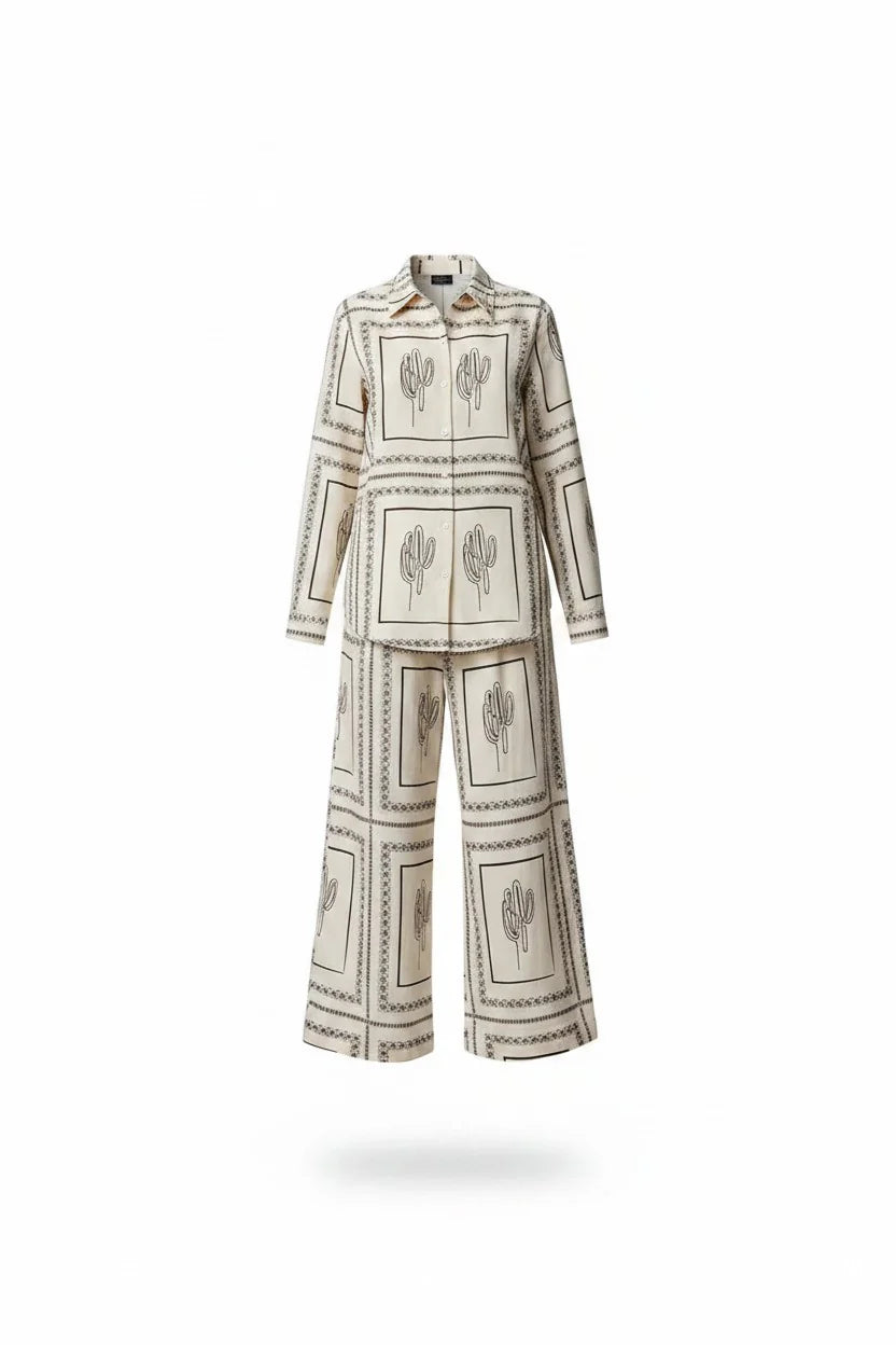 Luxury Printed Co-Ord Set | Relaxed Fit Women’s Two-Piece Outfit