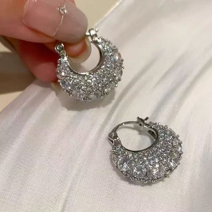 Crystal Jewelled Handbag Shape Earrings | Sparkling Statement Earrings for Women