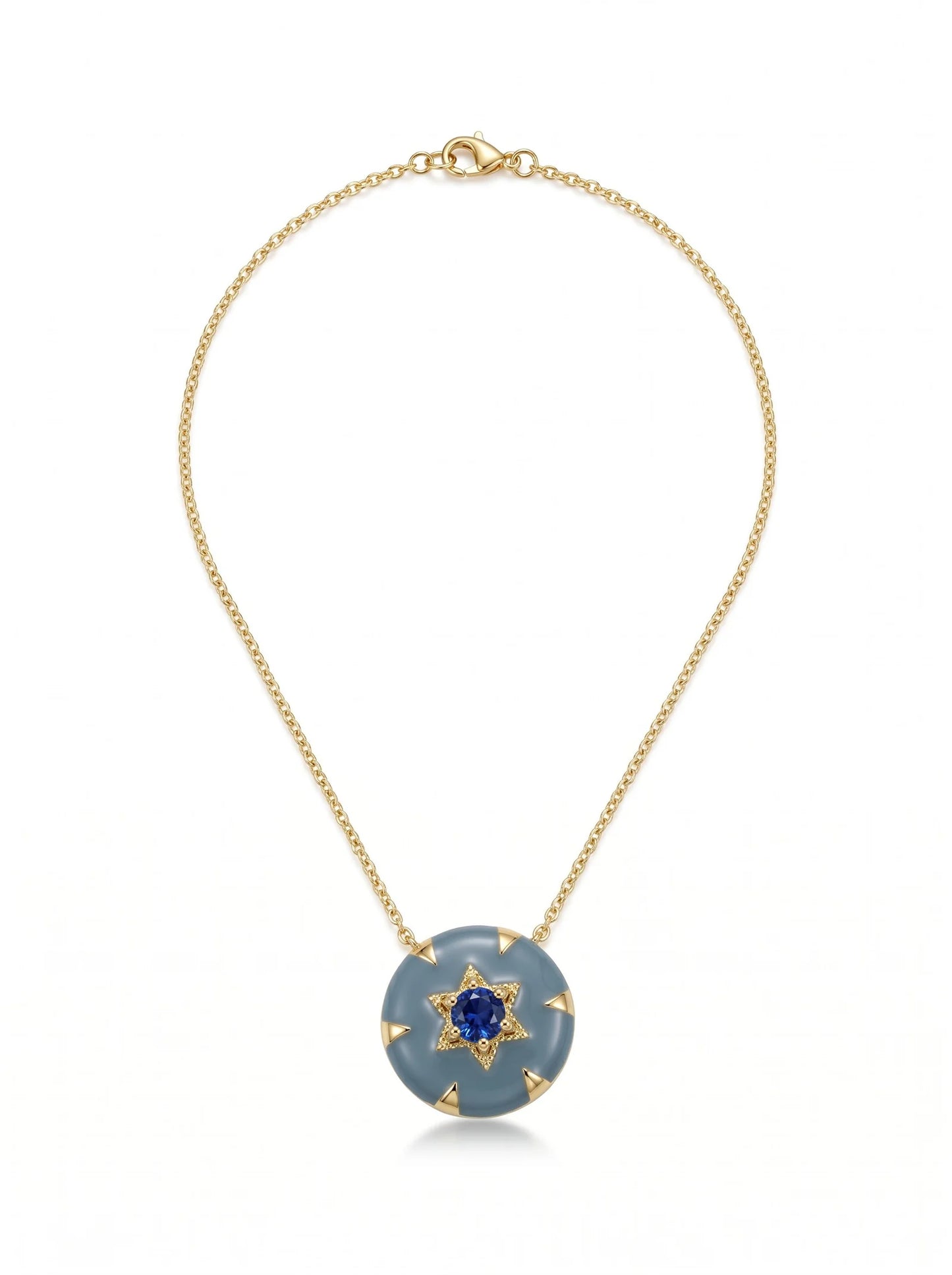 Elegant Round Pendant Necklace | Gold Star Crystal Charm Necklace | Women’s Statement Jewellery ✨💚