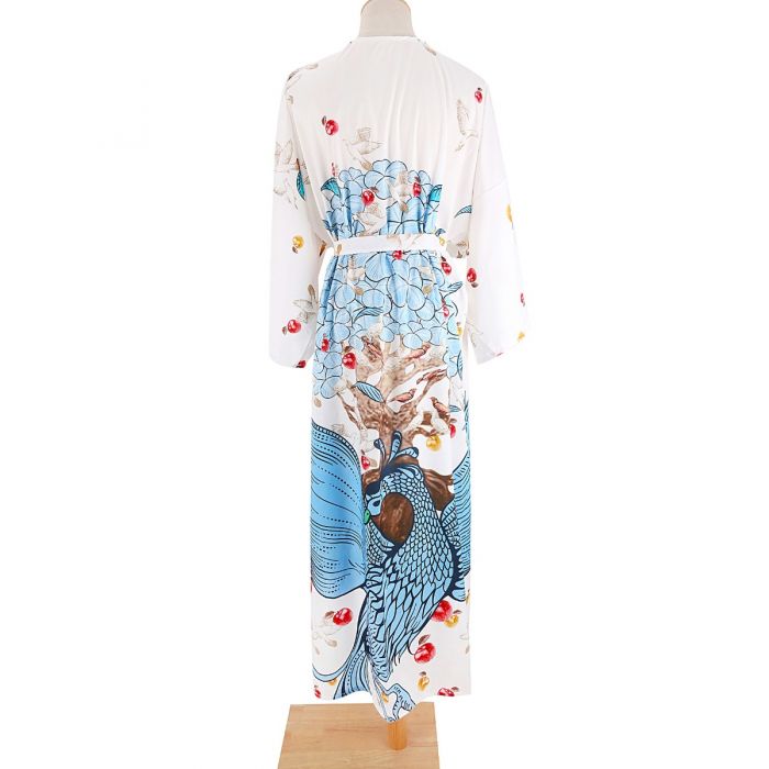 Women’s Printed Kimono Robe – Lightweight Boho Floral Cardigan Cover-Up in Elegant Design