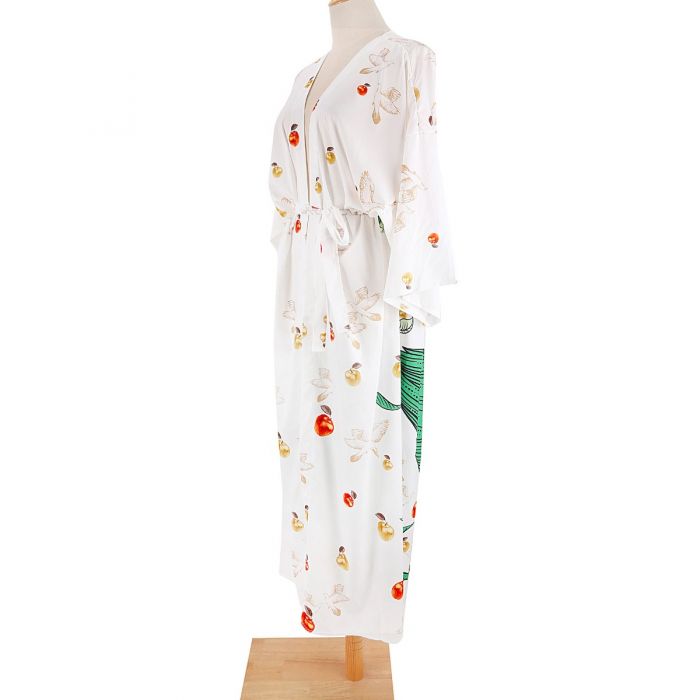 Women’s Printed Kimono Robe – Lightweight Boho Floral Cardigan Cover-Up in Elegant Design
