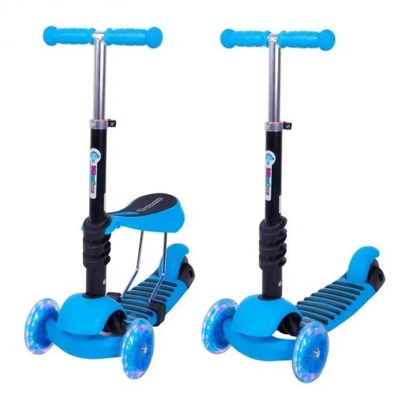 3-in-1 Kids Scooter with Removable Seat | Adjustable Height Foldable Kick Scooter | LED 3-Wheel Ride-On Scooter for Boys & Girls