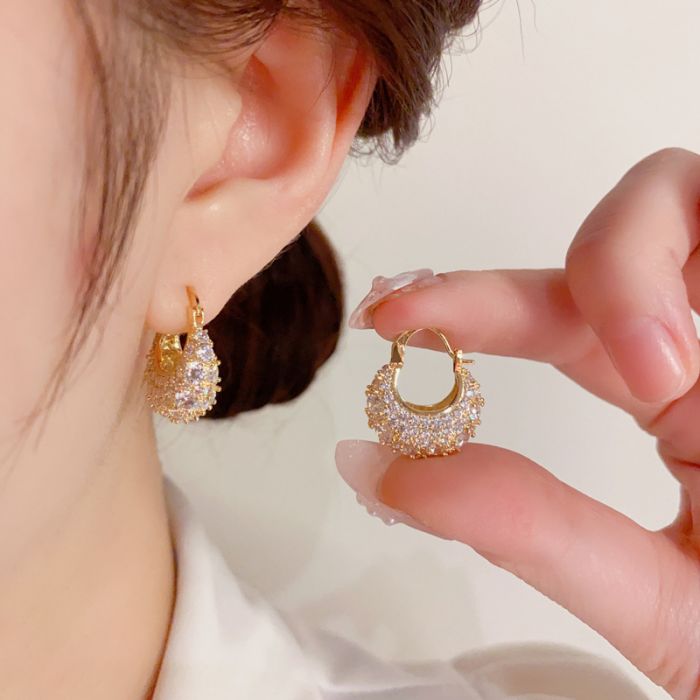 Crystal Jewelled Handbag Shape Earrings | Sparkling Statement Earrings for Women