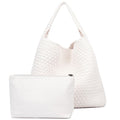 Weave Tote Bag with Matching Clutch - Elegant Woven Design for Everyday Use