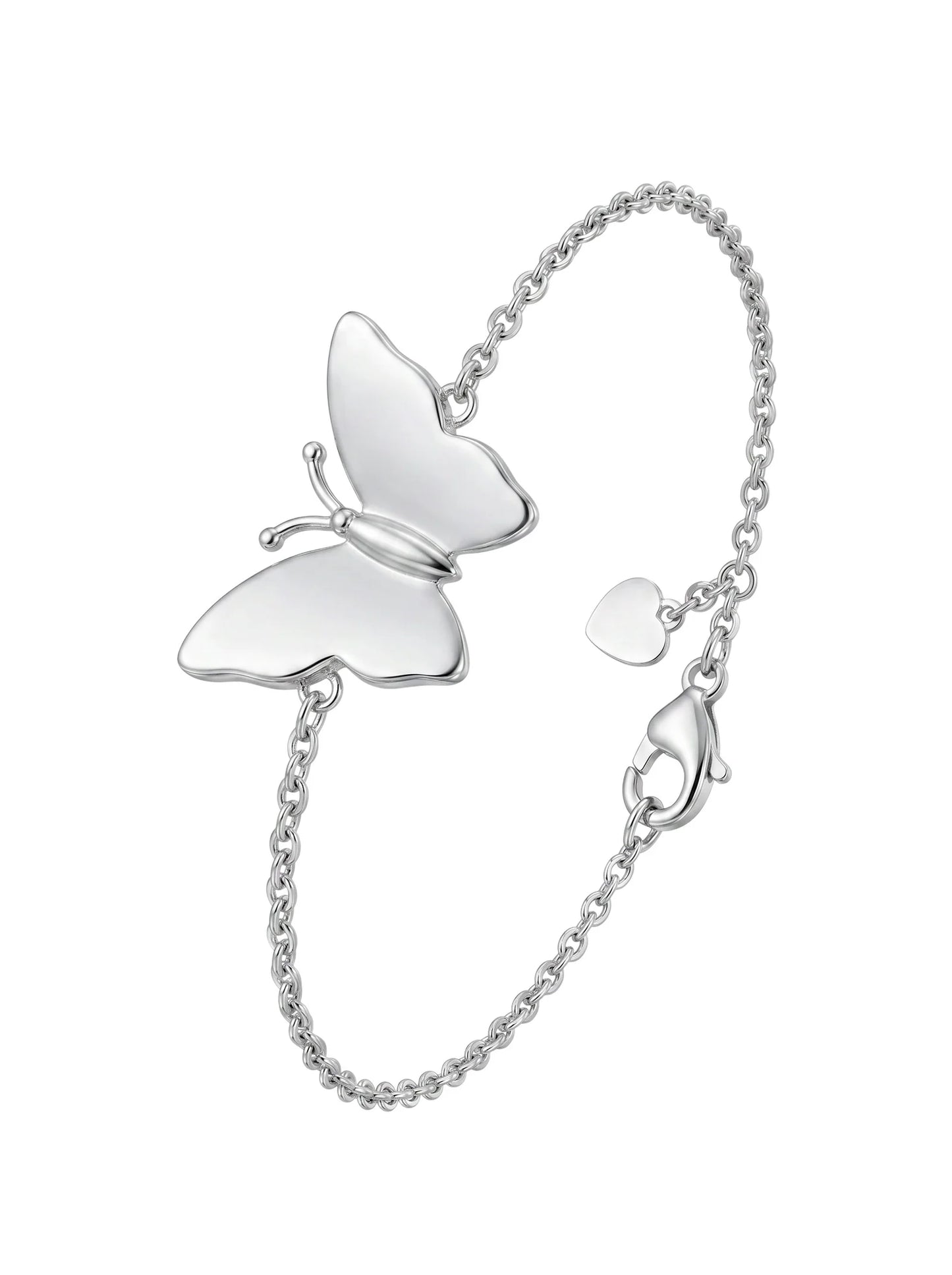 Elegant Silver Butterfly & Swallow Bird Charm Bracelet | Minimalist Adjustable Chain Bracelet for Women