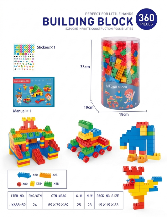Kids Building Blocks Toy Set | Educational Construction Blocks | Creative Learning Bricks | Boys & Girls Gift