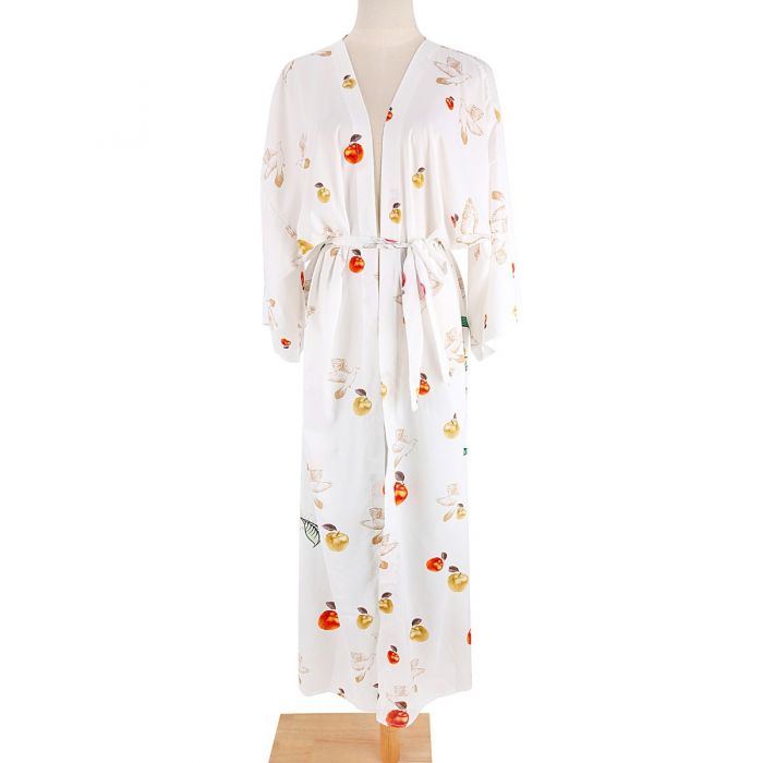 Women’s Printed Kimono Robe – Lightweight Boho Floral Cardigan Cover-Up in Elegant Design