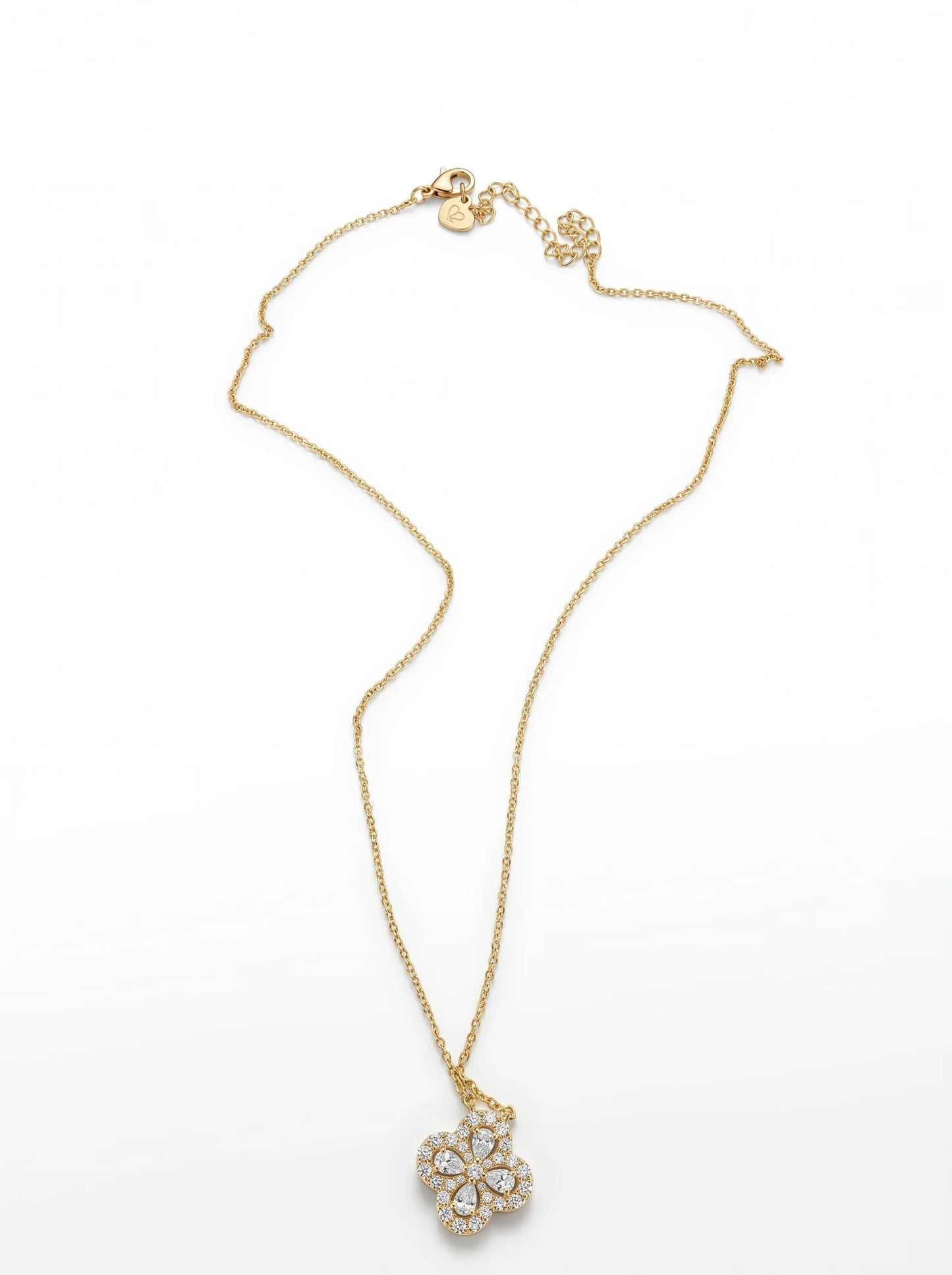 Sparkling Four-Leaf Clover Gold & Silver Necklace | Lucky Charm Jewelry
