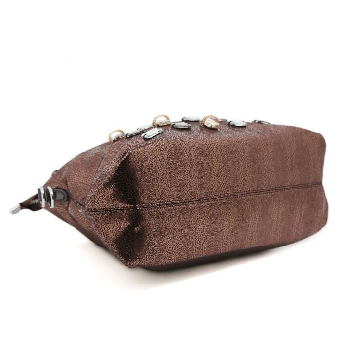 Metallic Jewels Encrusted Hobo Bag | Women’s Sparkly Shoulder Handbag | Party Evening Fashion Tote
