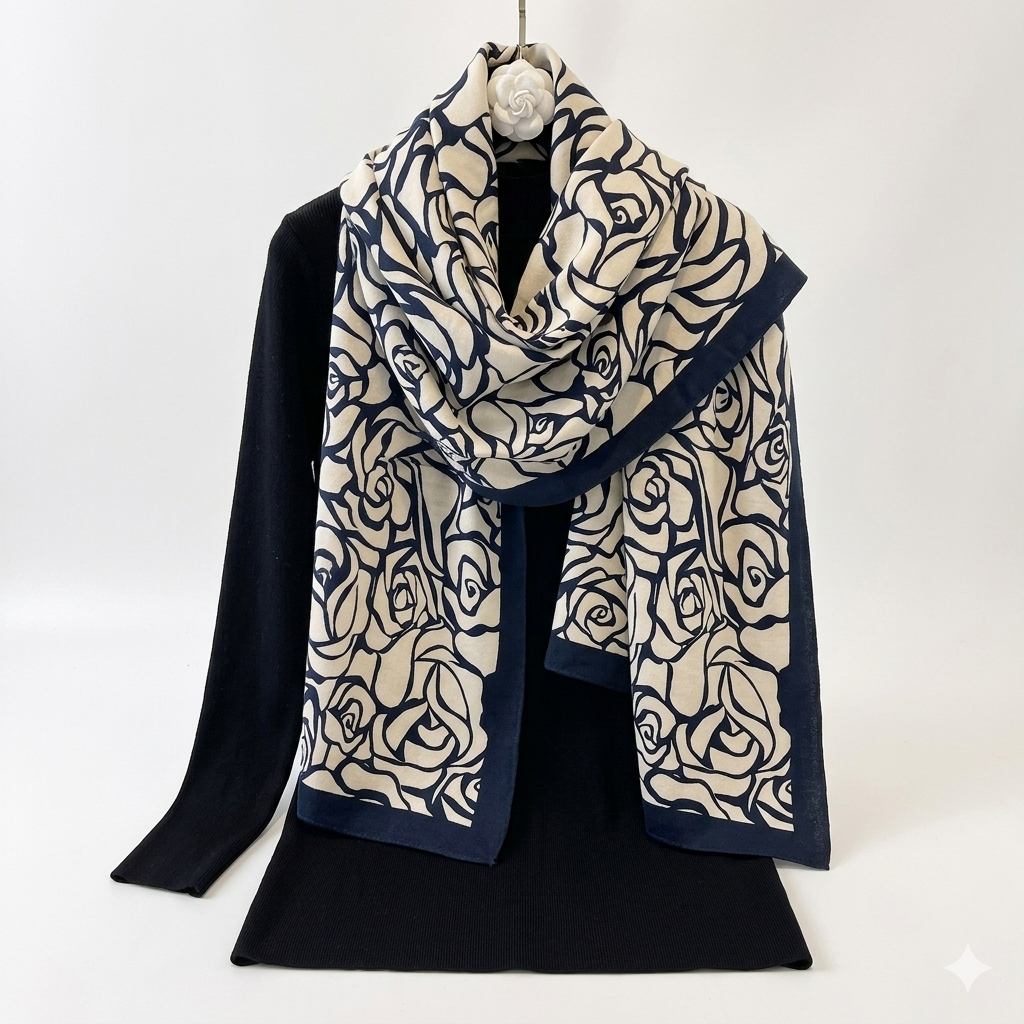 Women’s Cotton Square Scarf – Soft Lightweight Fashion Neck Head Scarf