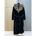 Elegant Longline Faux Fur Collar Coat
