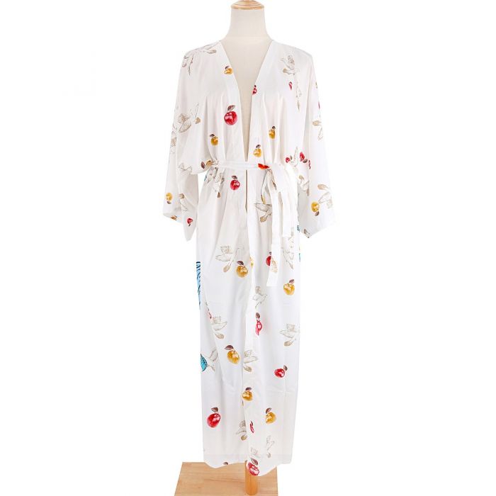 Women’s Printed Kimono Robe – Lightweight Boho Floral Cardigan Cover-Up in Elegant Design