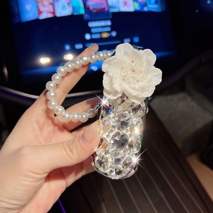Key Charm Folding Mirror & Hair Comb with Pearls