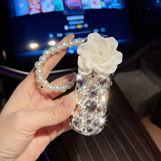 Key Charm Folding Mirror & Hair Comb with Pearls