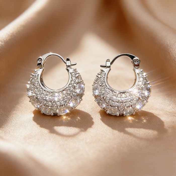 Crystal Jewelled Handbag Shape Earrings | Sparkling Statement Earrings for Women