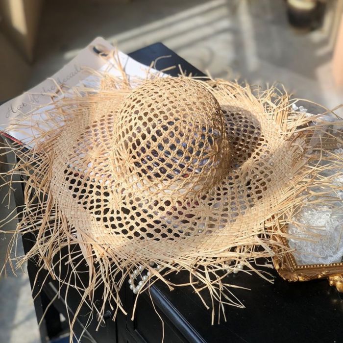 Elegant Women’s Straw Beach Hat | Wide Brim Summer Sun Hat for Travel & Holidays