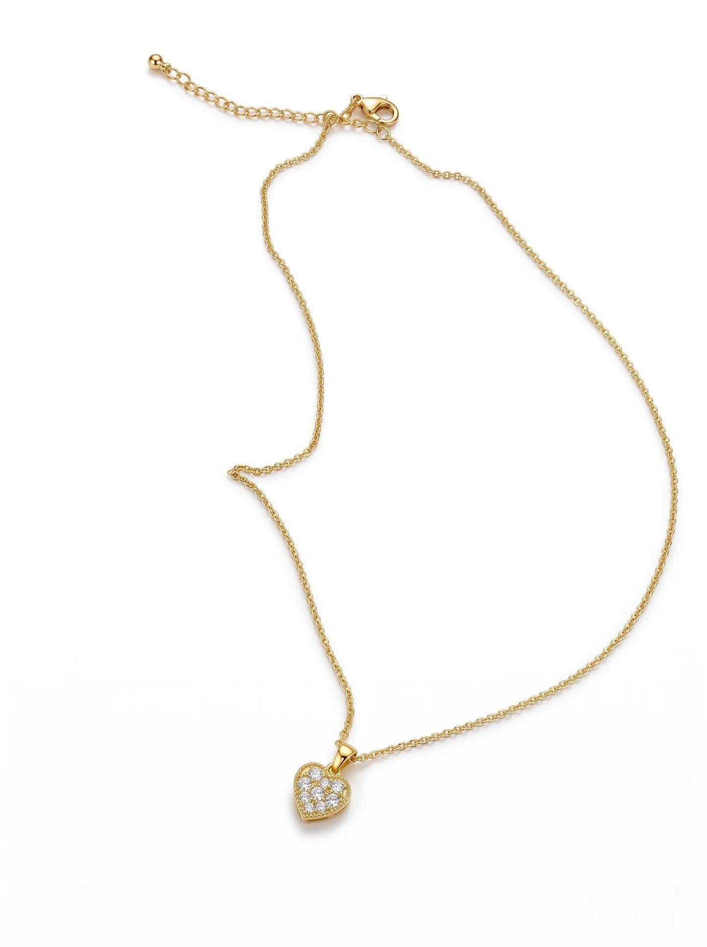 Cute Y2K Sparkling Heart Locket Necklace – Rhinestone Pendant Chain ✨