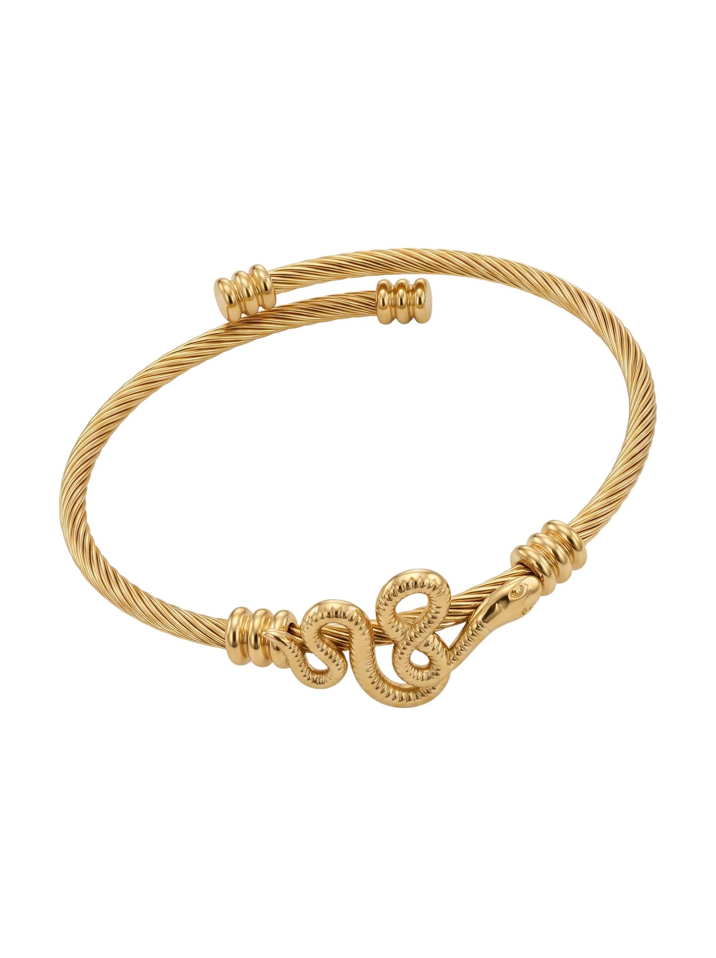 Elegant Silver Snake Cable Cuff Bracelet | Adjustable Open Bangle for Women