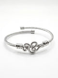 Elegant Silver Snake Cable Cuff Bracelet | Adjustable Open Bangle for Women