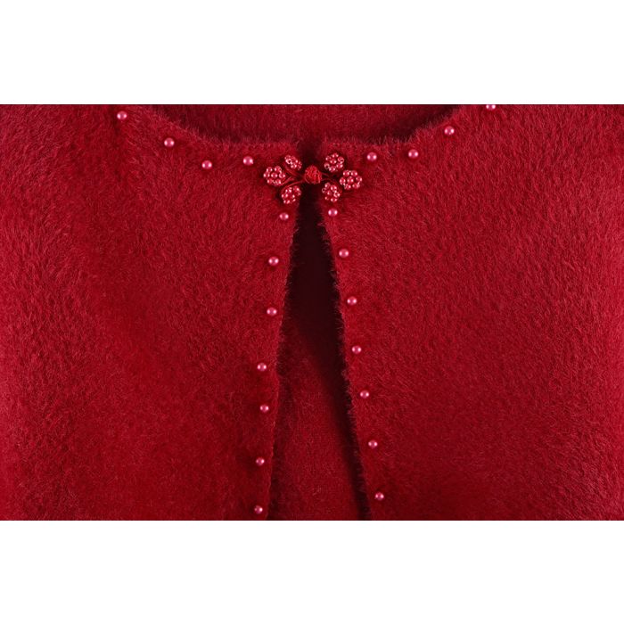 Women’s Pearl Embellished Cape Shrug – Lightweight Bridal & Evening Wrap
