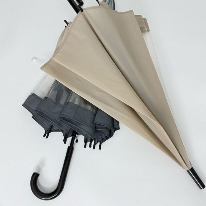 Rain Umbrella with Transparent Panel – Windproof Clear Canopy Waterproof Umbrella for Men & Women