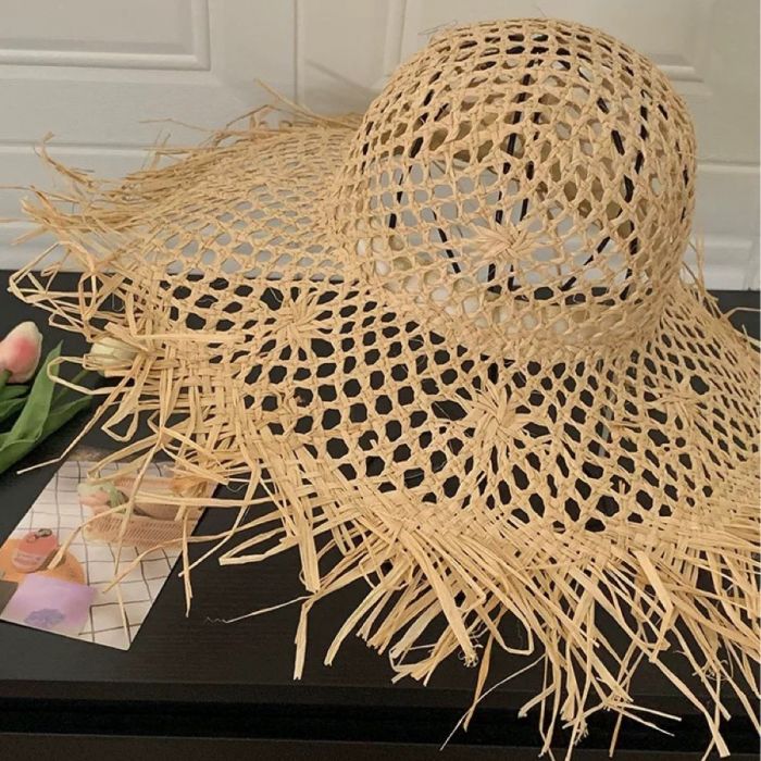 Elegant Women’s Straw Beach Hat | Wide Brim Summer Sun Hat for Travel & Holidays