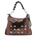 Metallic Jewels Encrusted Hobo Bag | Women’s Sparkly Shoulder Handbag | Party Evening Fashion Tote