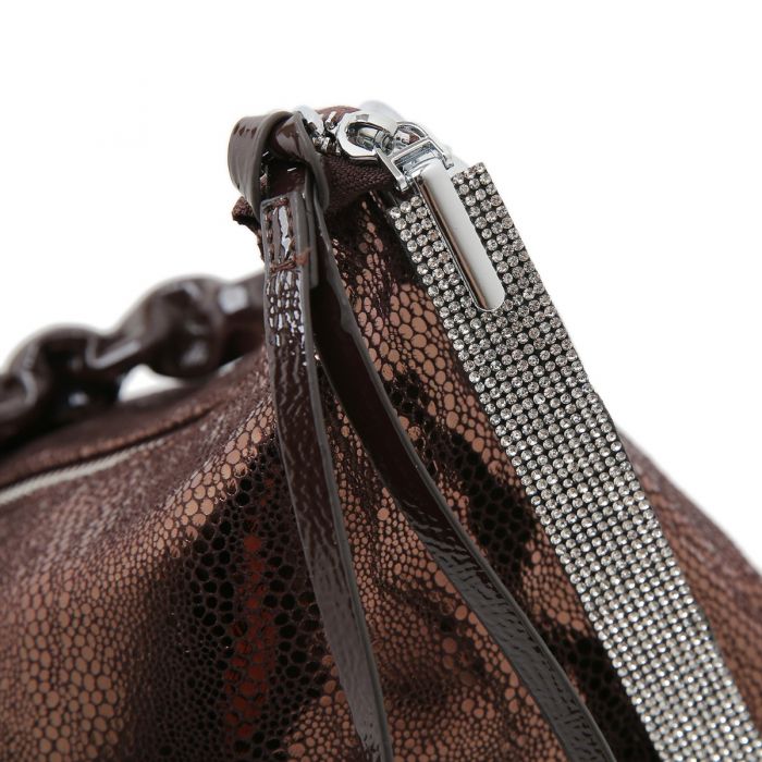 Metallic Jewels Encrusted Hobo Bag | Women’s Sparkly Shoulder Handbag | Party Evening Fashion Tote