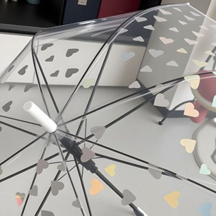 Rain Umbrella with Transparent Panel – Windproof Clear Canopy Waterproof Umbrella for Men & Women