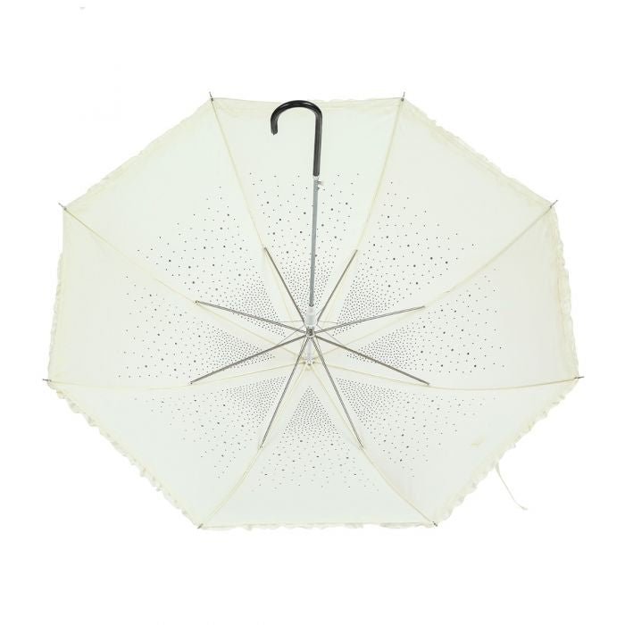 Diamante Sparkly Frilly Umbrella in Vibrant Pink with Glittering Details and Ruffled Edges for a Chic Look