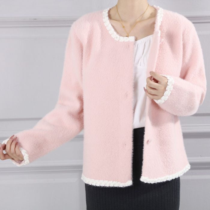 Floral Pearl Embellishments Soft Cardigan