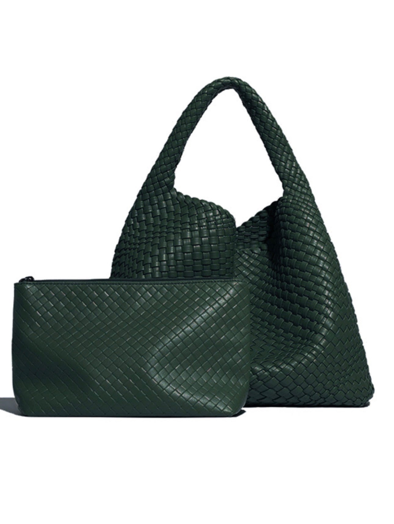 Weave Tote Bag with Matching Clutch - Elegant Woven Design for Everyday Use