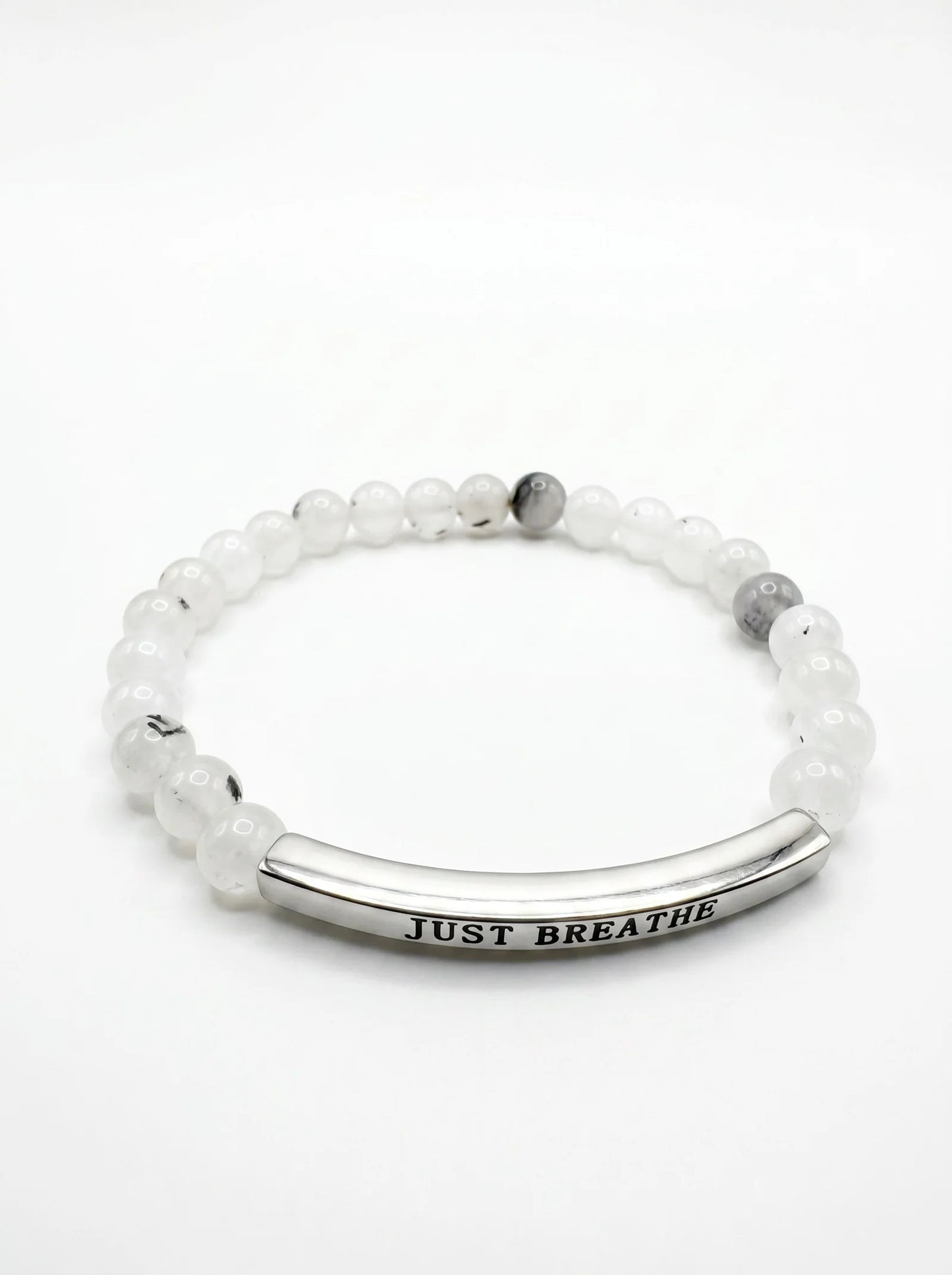 Healing Amethyst Bracelet – Inspirational Engraved Bar Bracelet for Men & Women